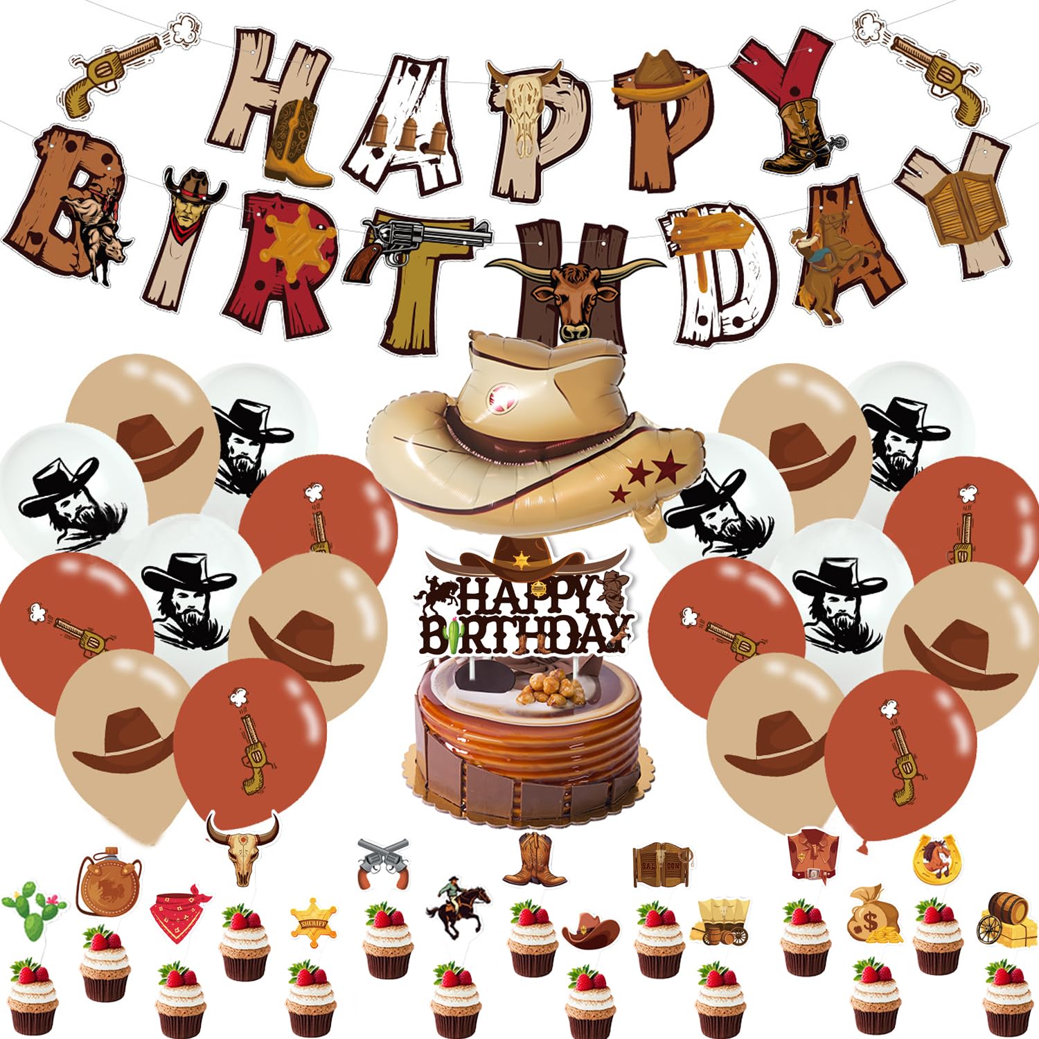 Decorazioni per torte da cowboy Decorazioni per feste a tema cowboy Stivali per cappelli da cowboy Topper per torta con palline da discoteca per feste di compleanno occidentali  15