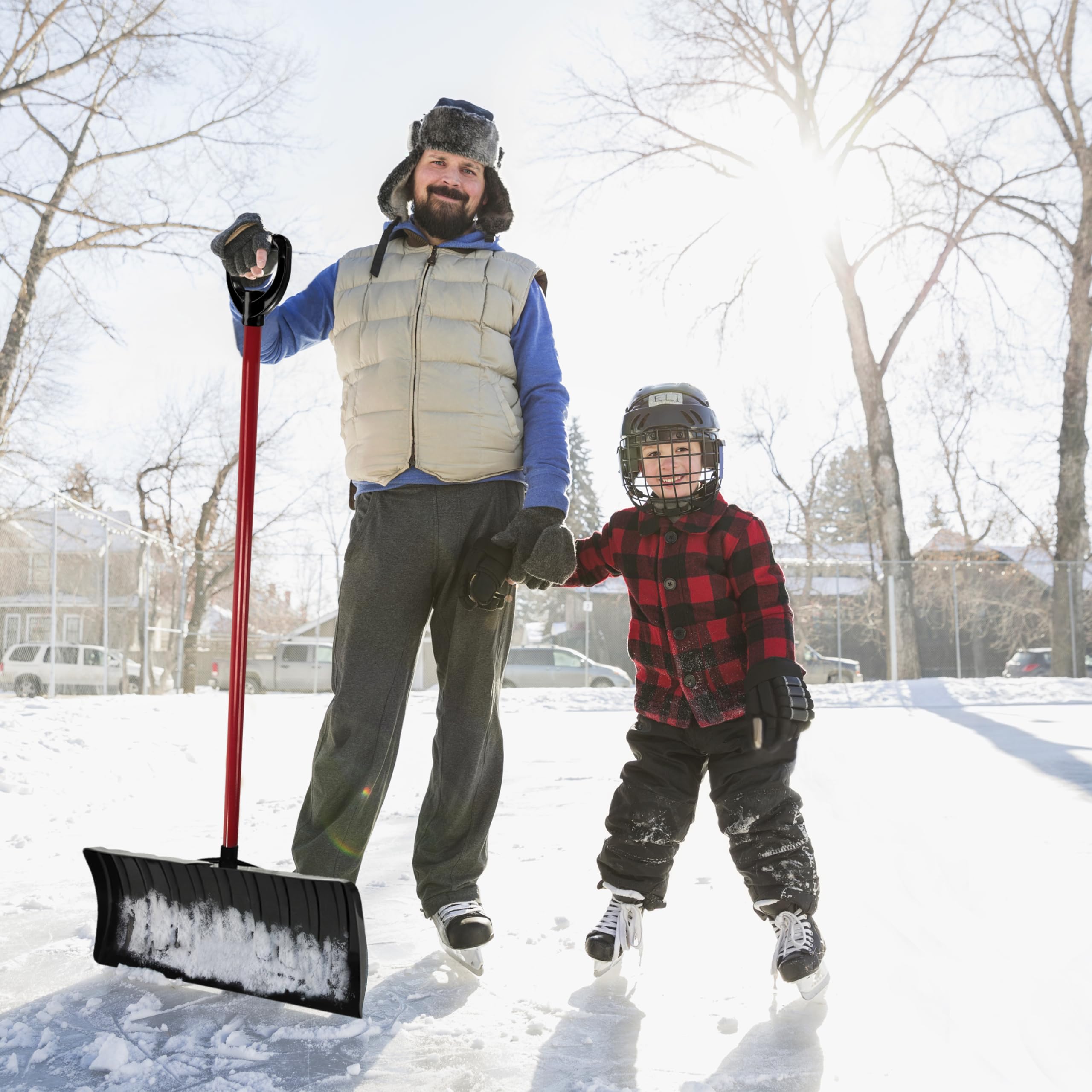 ERA Infinity Snow Shovel — 26-inch Pusher-Style Blade, Red/Black