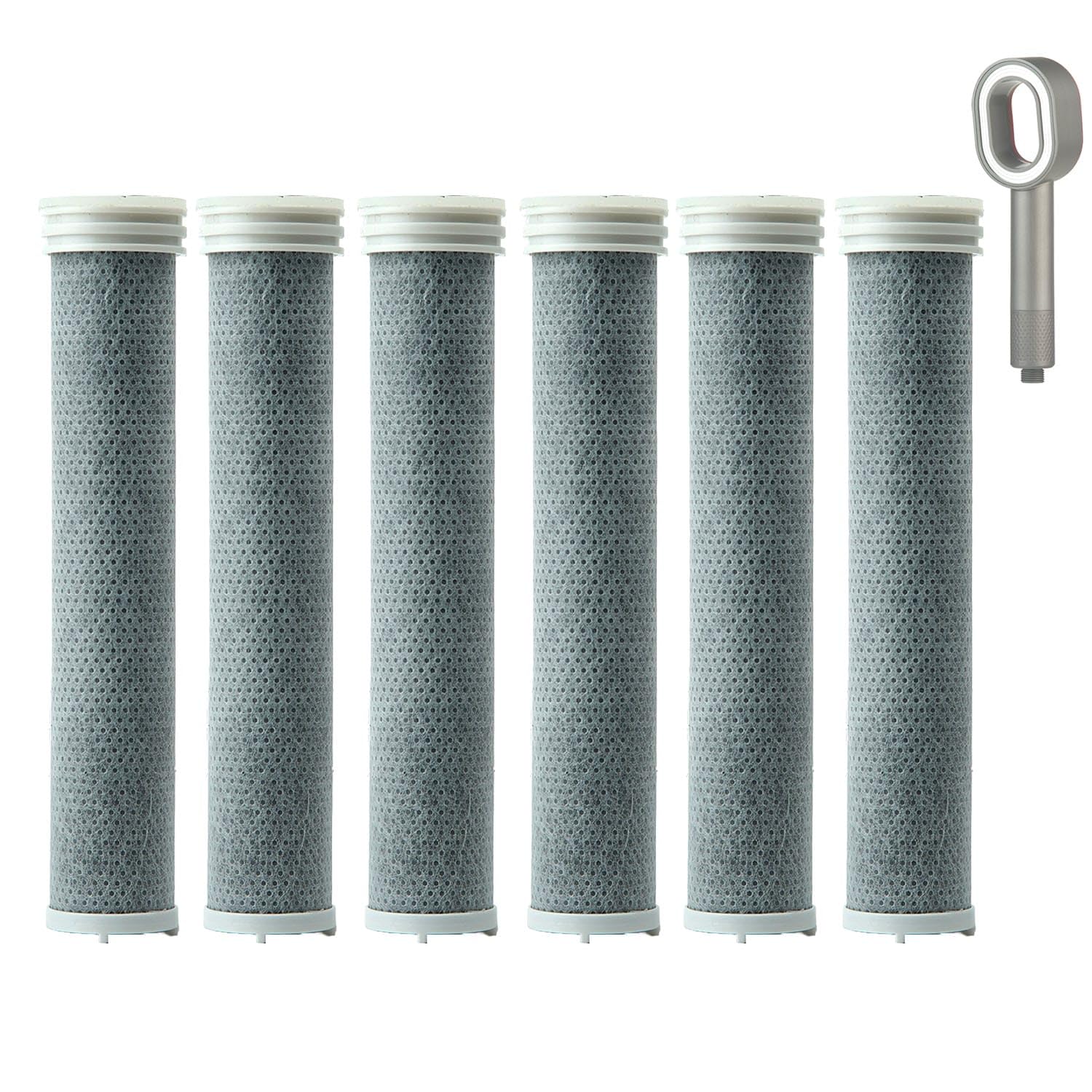Filtro de carbón activo, repuesto para cabezal de ducha con carbón activo, elimina el cloro, la cal y las bacterias, filtro de agua para piel y cabello, compatible con cabezal de ducha Doodle (6)