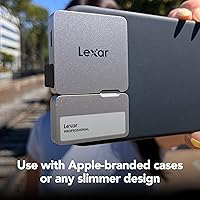 Vista 4 de Lexar SSD portátil profesional Go de 1 TB con concentrador, compatible con Apple 4K 60fps ProRes, hasta 1050 MB/s, USB 3.2, resistente, IP65