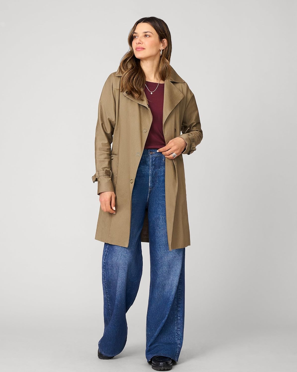 Cable & Gauge Button Back Rib Knit Sweater, Relaxed Drop Shoulder Knit Top - Image 5