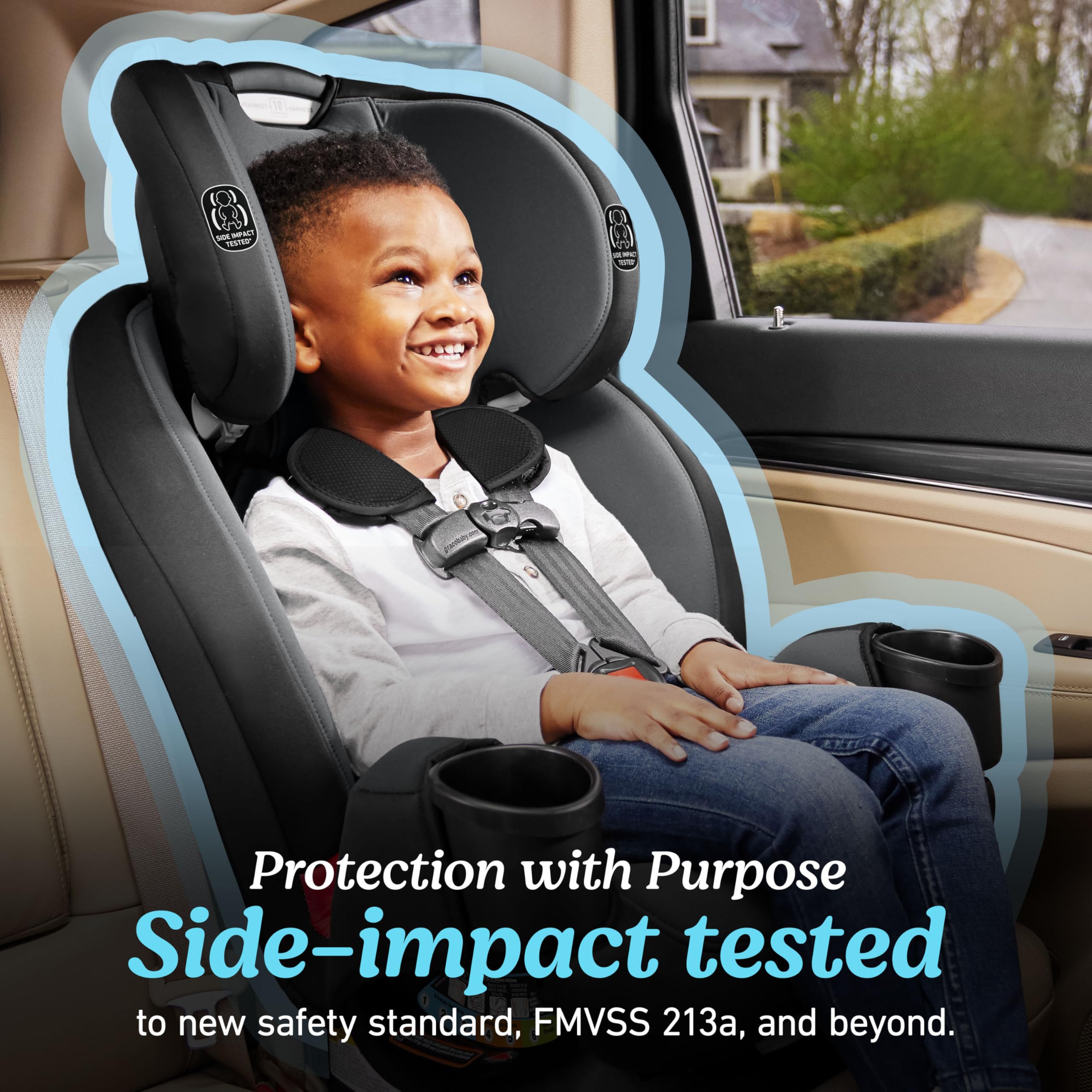 Graco® TriRide 3-in-1 Convertible Car Seat - Highback Booster, Forward & Rear Facing Modes, Suitable from Newborn to Preschooler, Perfect for Long Journeys in Redmond Color