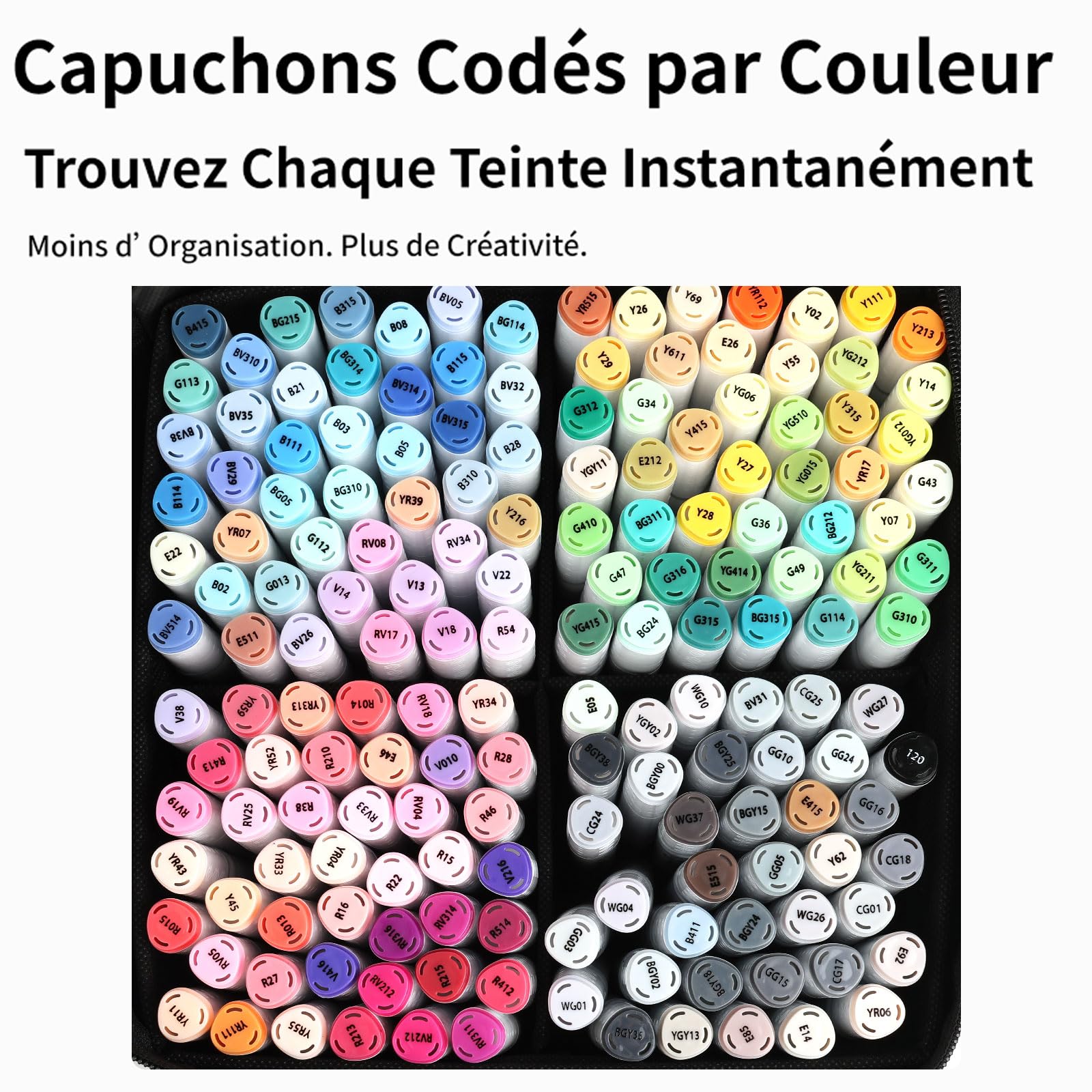 Feutres à Alcool 168 Couleurs, Pointe Pinceau & Ciseau