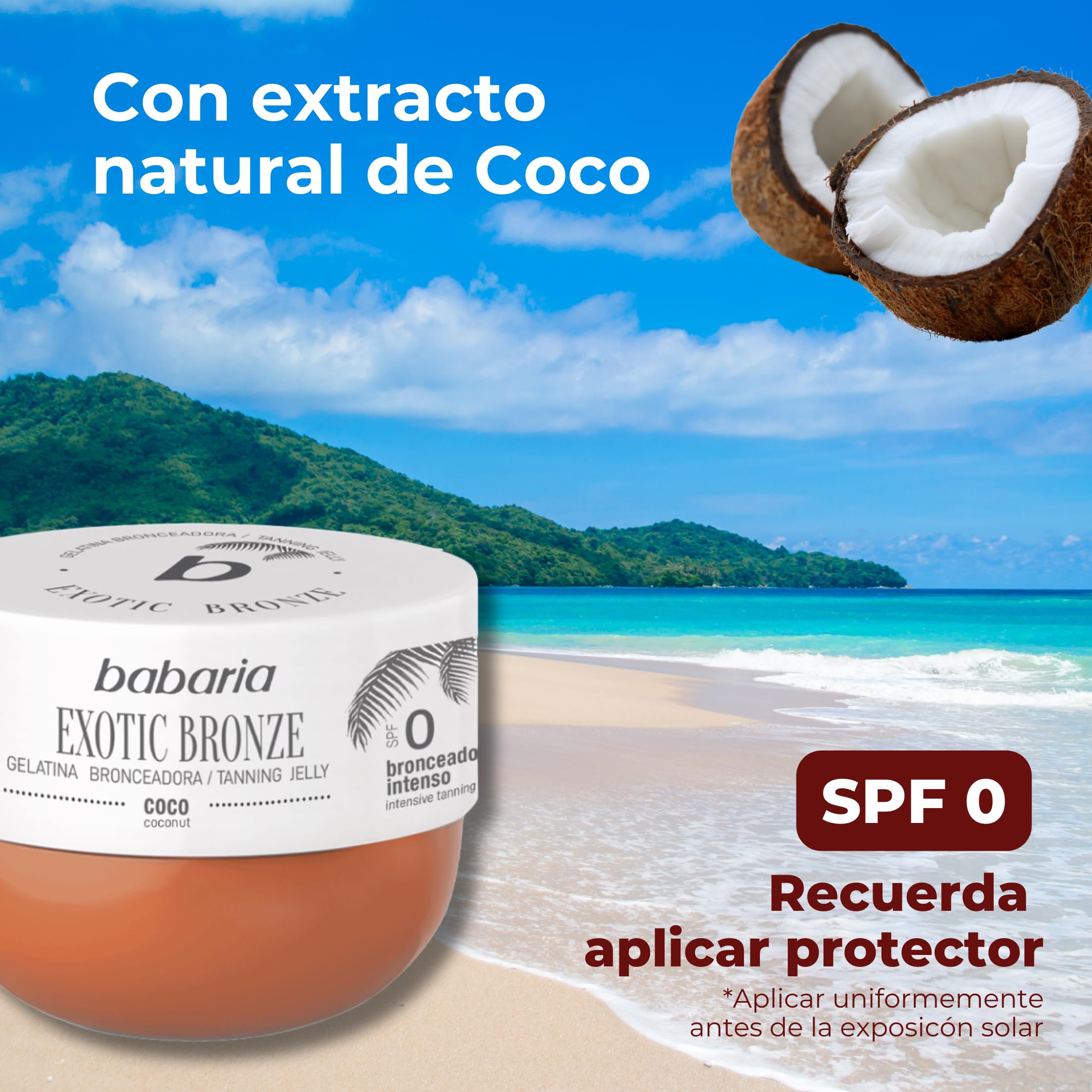 Babaria - Exotic Bronze Coco F-0 | Autobronceador Corporal Intenso | Bronceador Cuerpo | Crema Autobronceadora Corporal | Crema Bronceadora Cuerpo | Tanning Oil — view 2