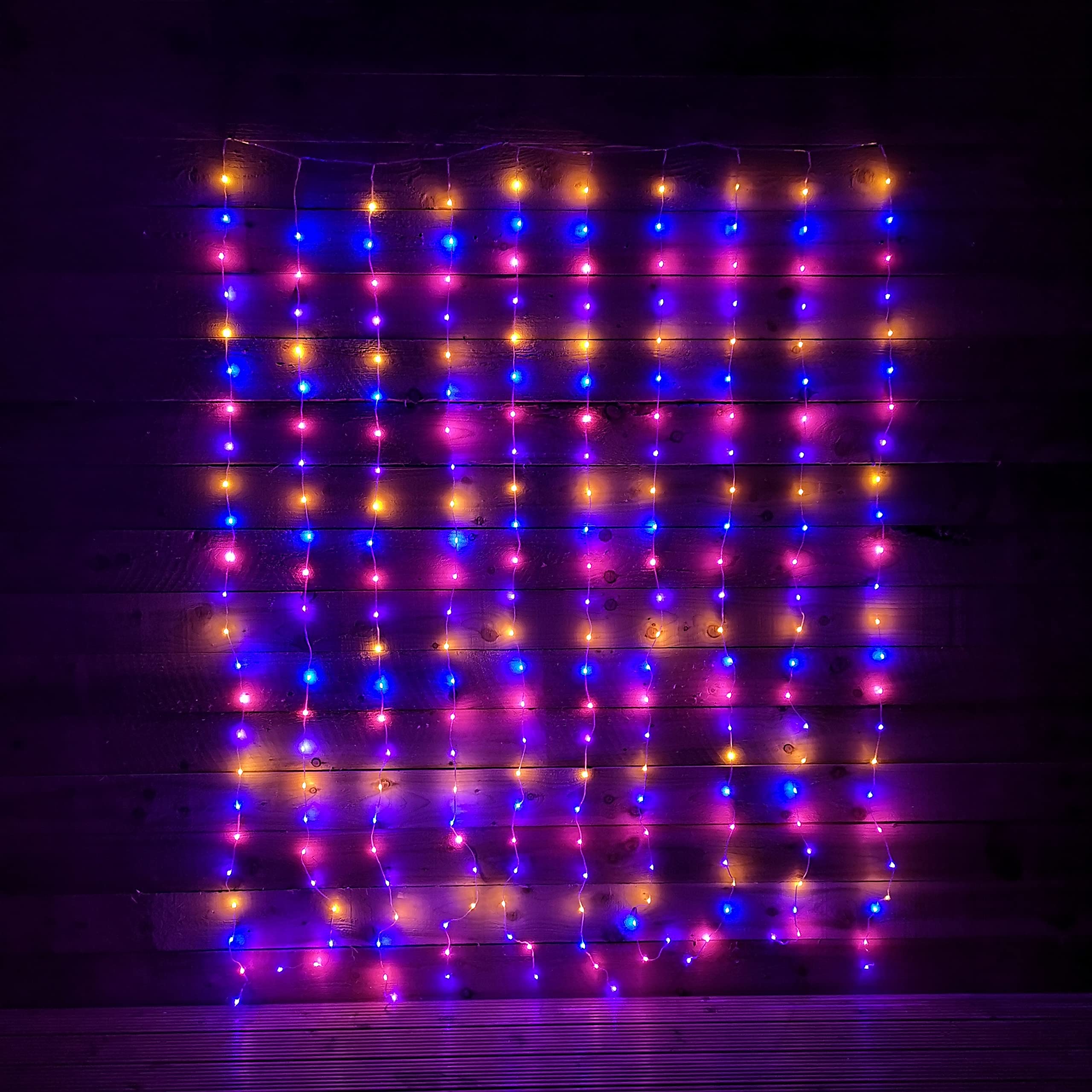 Premier 240 LED 2m x1.5m Flexibright Curtain Christmas Lights in Rainbow
