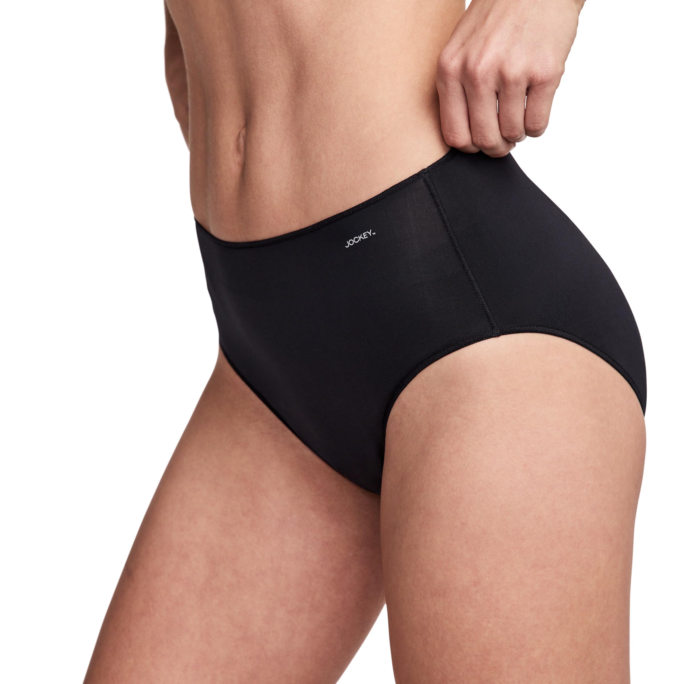 Jockey Damenunterwäsche No Panty Line Promise Tactel French Cut – 3er-Pack, Schwarz, 6