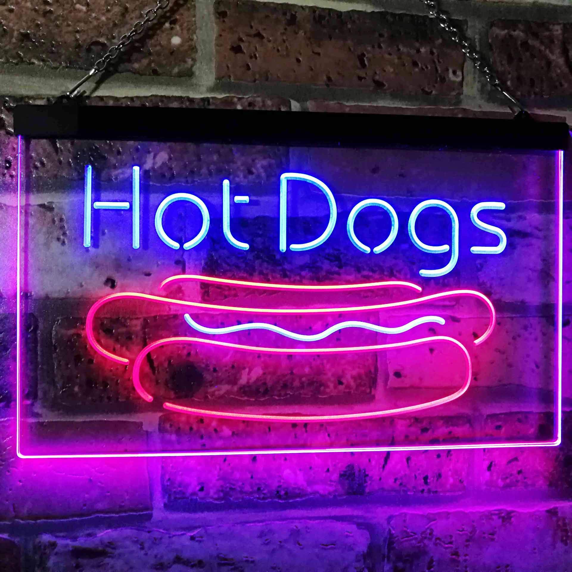 Amazon.co.jp: Hot Dogs Café Kitchen Décor Dual Color LED看板