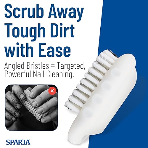 Miniatura 6 de SPARTA Cepillo de uñas de grado comercial, cepillo de manos y uñas resistente con cerdas rígidas para jardineros, mecánicos y personal de servicio