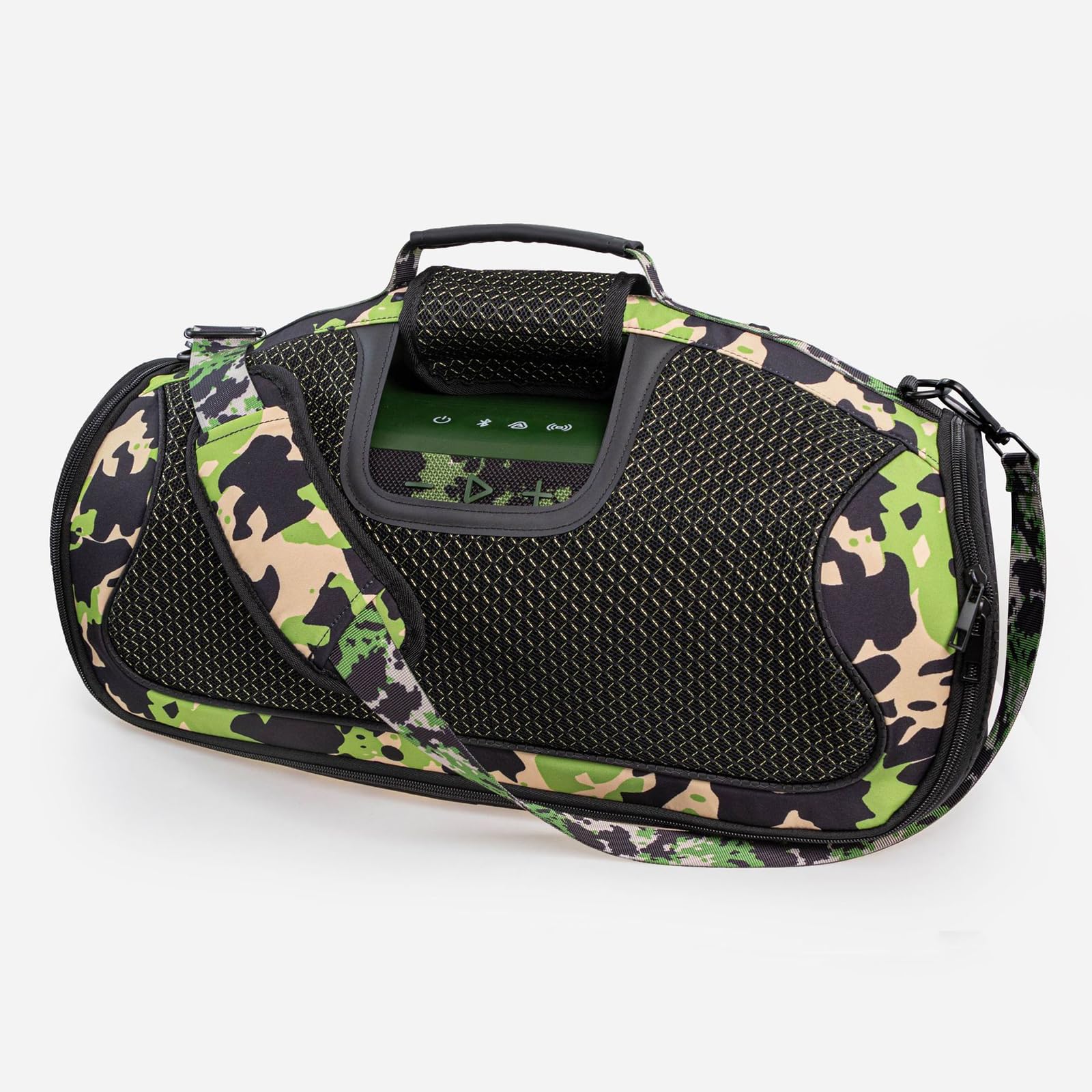 Estuche de Transporte Funda de Viaje Cubierta Portátil Accesorios con Correa para JBL Boombox 4 Altavoz Bluetooth portátil,Bolsa Adicional para Micrófonos,Cargador,Camuflaje
