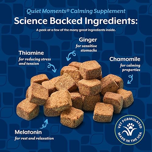 Vista 5 de NaturVet Quiet Moments Suplemento calmante para perros, masticables suaves para perros con melatonina para ayudar a reducir el estrés