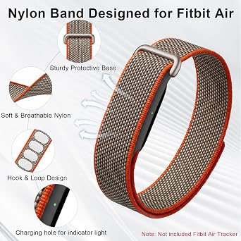 Google Fitbit Air対応のナイロンスポーツバンド。