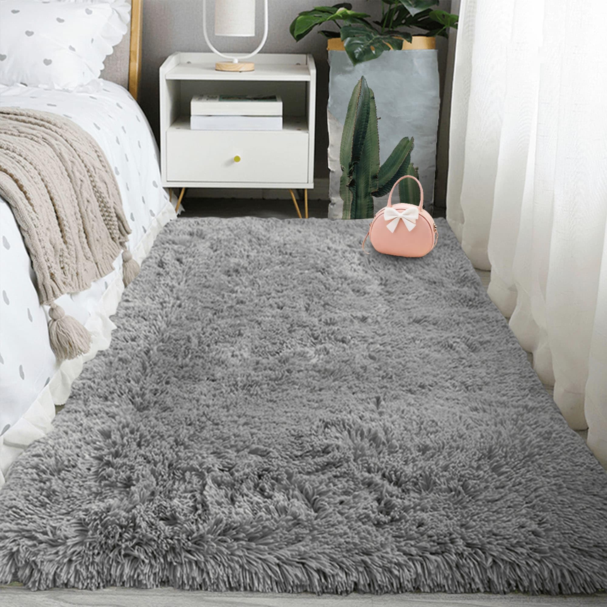 Tapis de salon shaggy 180x390 cm pour isoler les sols froids