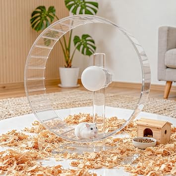 11" Silent Hamster Wheel - Clear Running Wheel