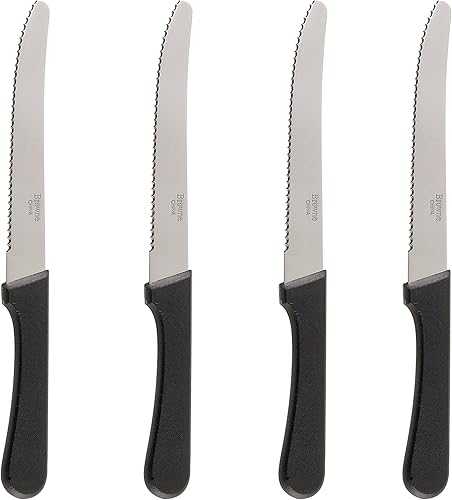 Juego de cuchillos para carne, calidad de restaurante, acero inoxidable, 4.25 pulgadas, punta redondeada, juego de 8 (8)