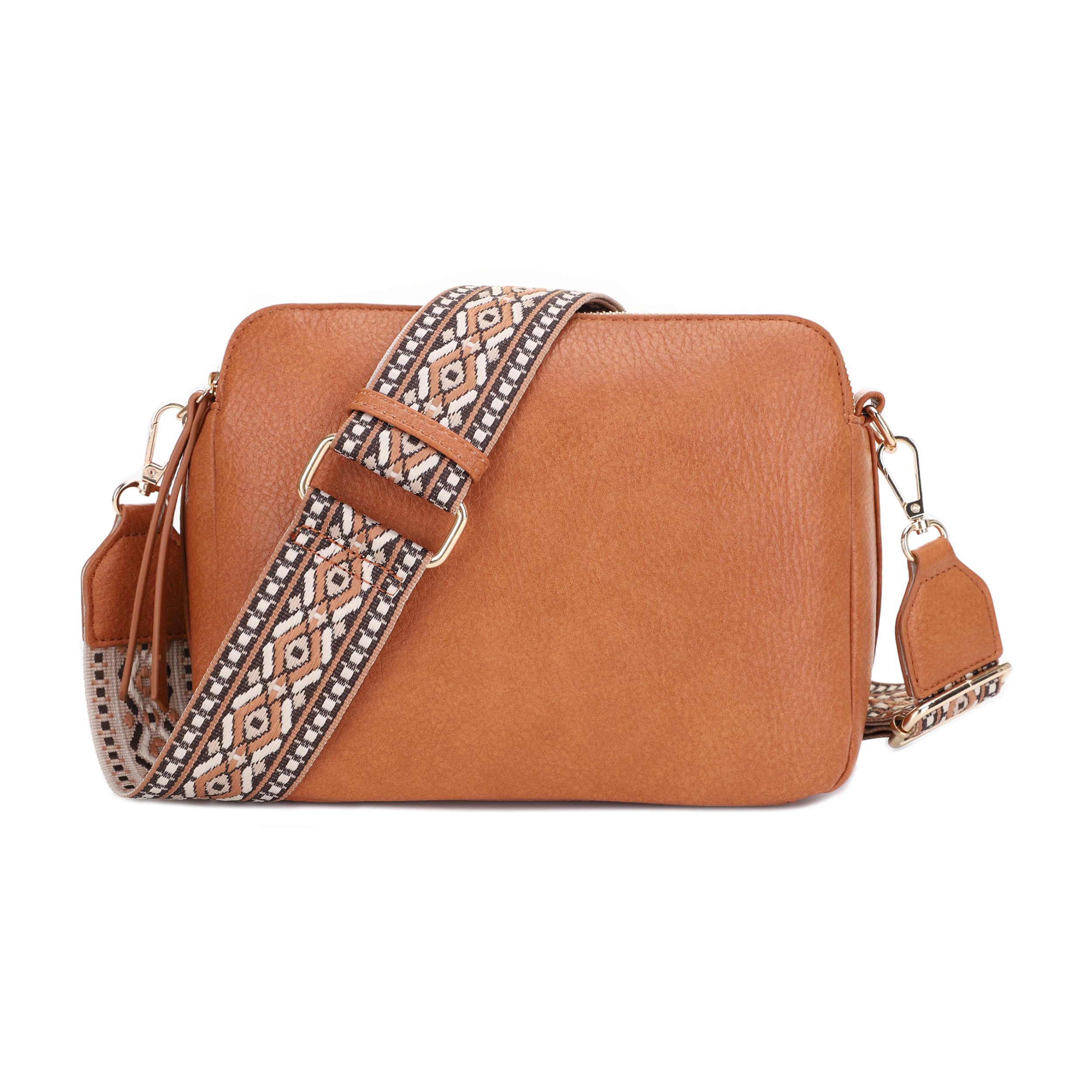 SG SUGU Andrea Triple Zip Purses Crossbody Bags for Women Shoulder Handbag