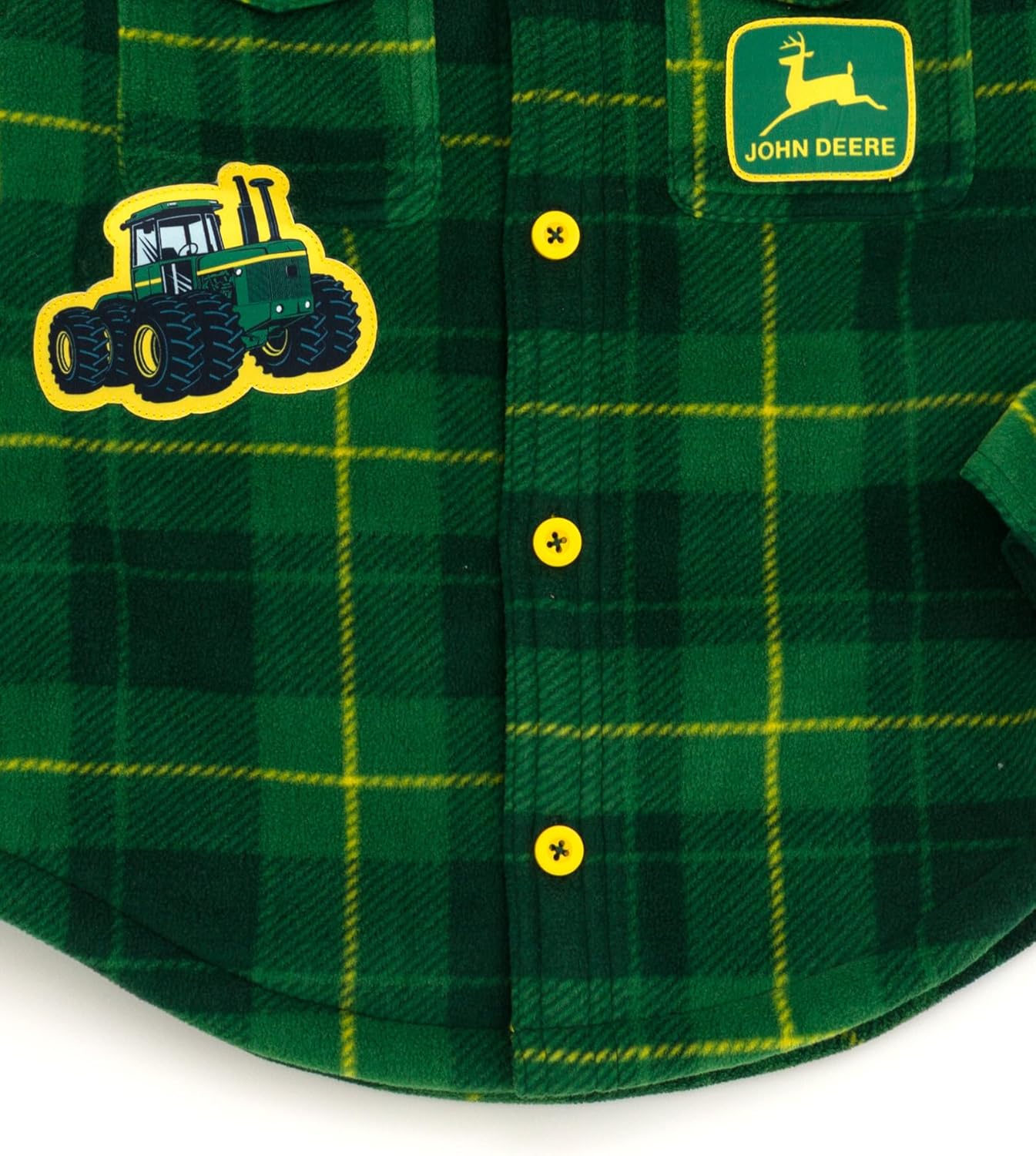 John Deere Tractor Plaid Flannel Shacket with Fleece Lining Toddler to Adult Sizes (2T - 2XL) - Image 6
