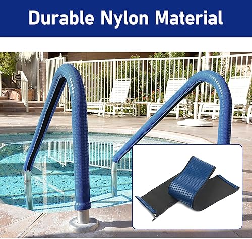 Miniatura 6 de YUEWO Fundas para pasamanos de piscina, color azul real, fundas antideslizantes para rieles de piscina para piscinas enterradas, cubiertas para