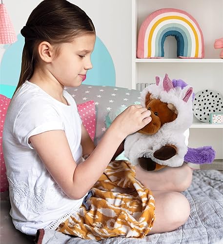 Miniatura 7 de DolliBu Juguete de peluche de unicornio de alce, disfraz súper suave con disfraz de unicornio de felpa extraíble, bonito regalo de vida silvestre de