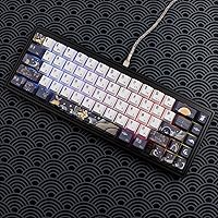 Vista 3 de JSJT Teclas PBT 136 Teclas Perfil Cherry Juego de Teclas Temáticas de Chang'e y Conejo Teclas de Estilo Antiguo Azul Zang Teclas Personalizadas