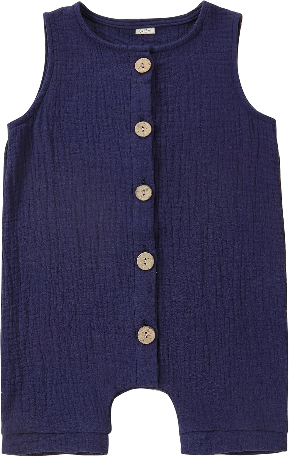 MICHLEY Baby Sleeveless Summer Romper Infant Toddler Cotton Outfits Unisex Boys Girls Jumpsuit 0-24 Months