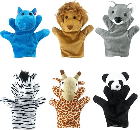 Amazon Co Jp Ynanimery パペット パペット人形 ぬいぐるみ 恐竜 口が動く ハンドパペット 手人形 かわいい 腹話術 人形 手踊り 人形劇パペット 小道具 プレゼント キッズ 子供 緑 パペット 動物 6p おもちゃ