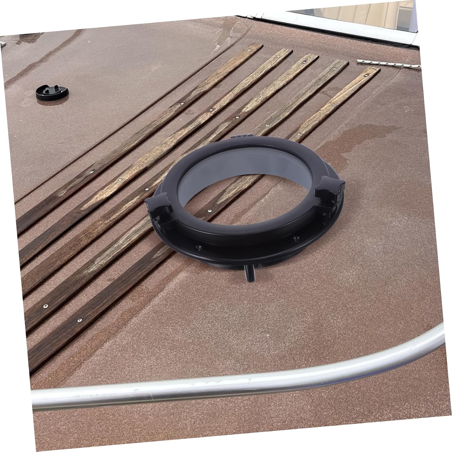 265mm Round Opening Porthole Window for Boats and Rvs Black