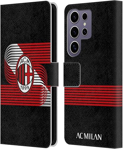 Vista 39 de Head Case Designs Funda de cuero con licencia oficial de AC Milan con diseño de camuflaje digital, compatible con Samsung Galaxy S22 Ultra 5G