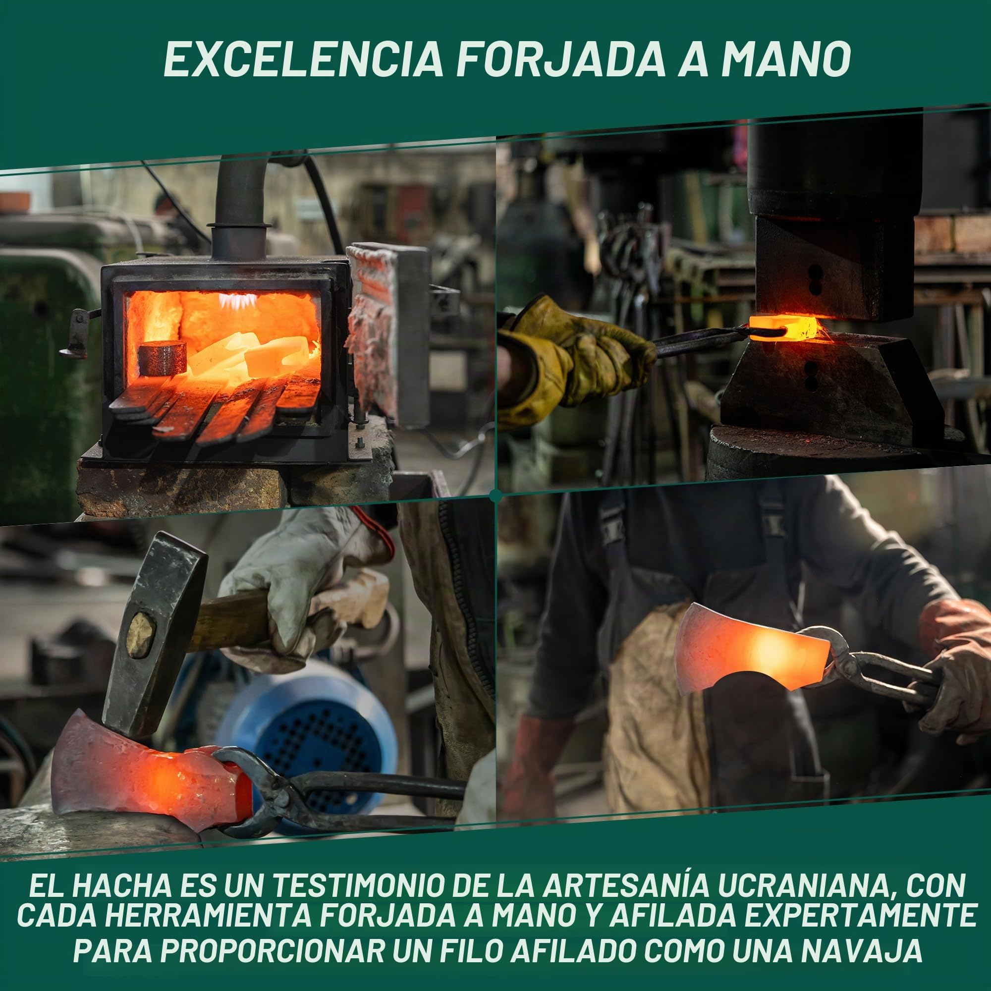 BeaverCraft Hacha Bushcraft AX3 con Funda – Pequeña Asta Forjada para Tallado en Madera y Camping, Hacha para Cortar y Partir Leña, Mango de Madera, Herramienta de Jardín