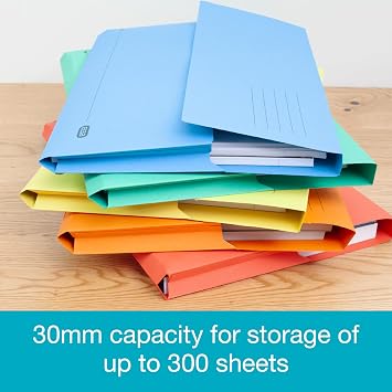محافظ المستندات Elba Foolscap، ألوان متنوعة، A4+، حزمة من 25 مجلدًا