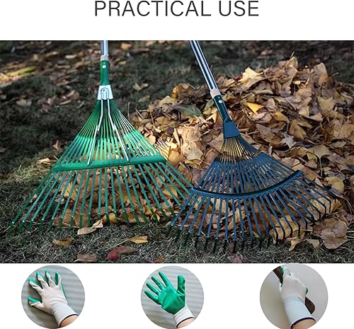 Miniatura 4 de Rastrillo de paisaje, rastrillo de repuesto para césped, rastrillo de jardín, 22 dientes, hoja de abanico de acero para césped, patio, flores,