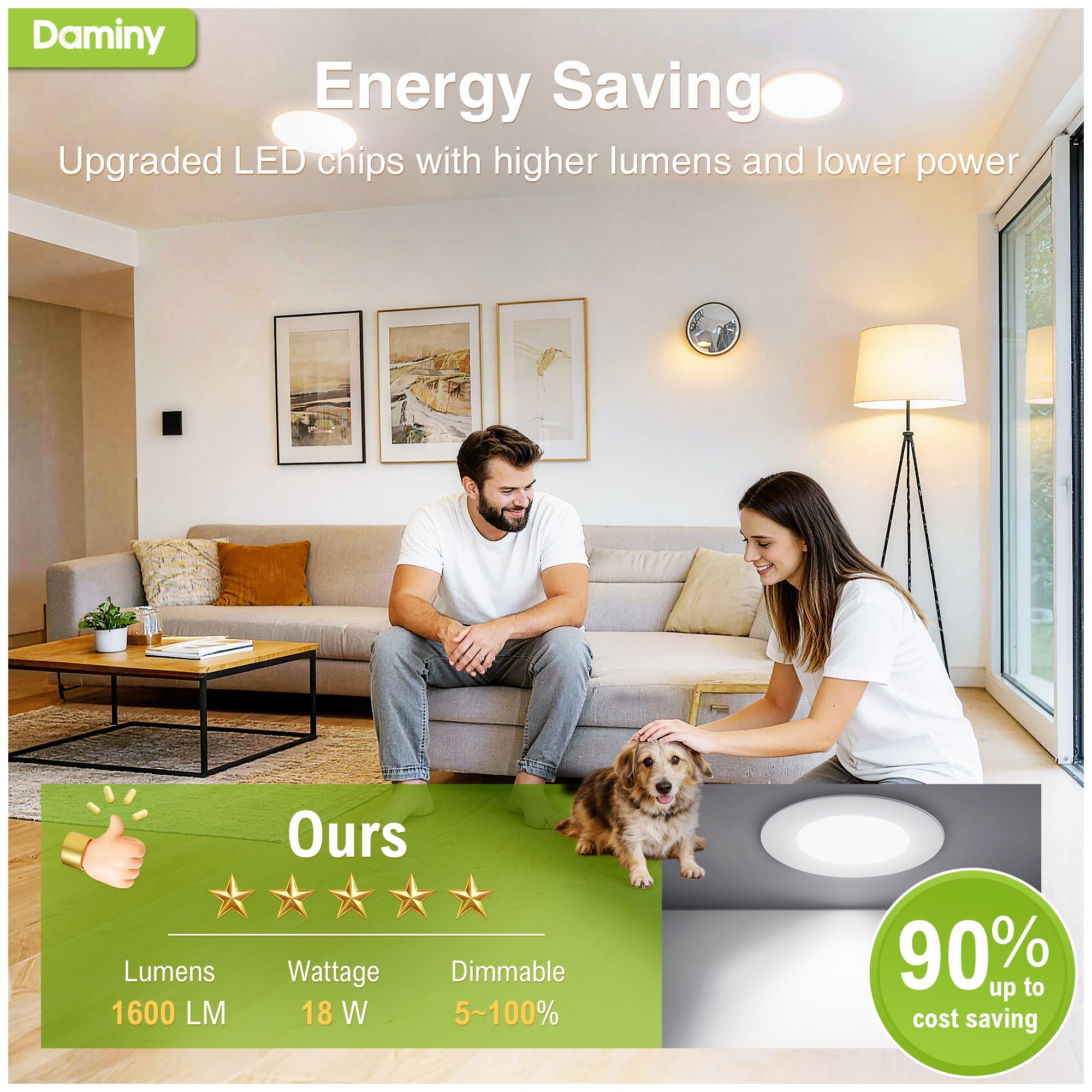 DAMINY 12 sztuk 20,5 cm oświetlenie LED do zabudowy z puszką przyłączeniową