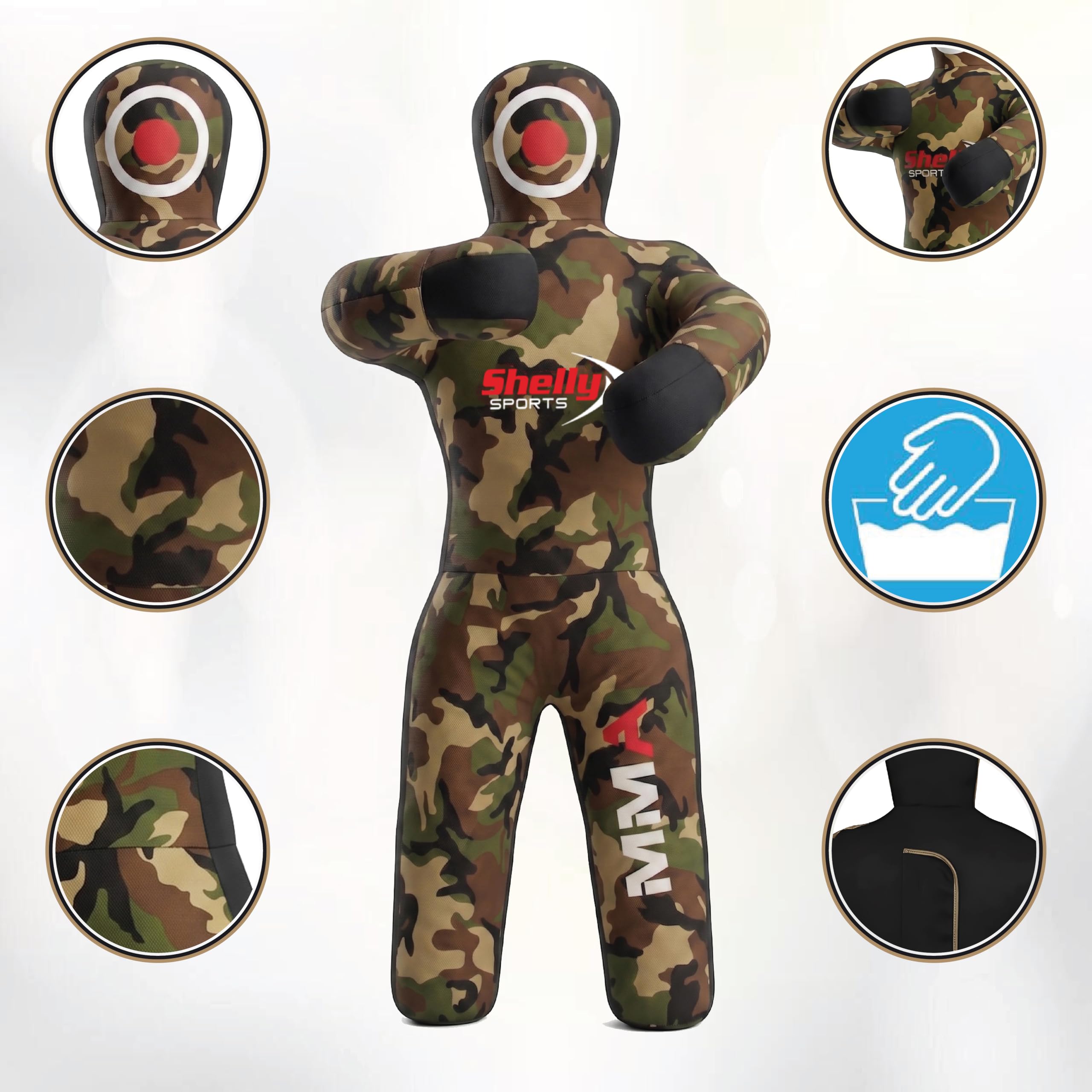 Shelly MMA Grappling Dummy für Kinder, BJJ Boxsack, Wrestling Buddies, brasilianischer JIU Jitsu, Stehpositions-Attrappe, Kampfsport, Boxen, Karate, Training, Schnuller – ungefüllt