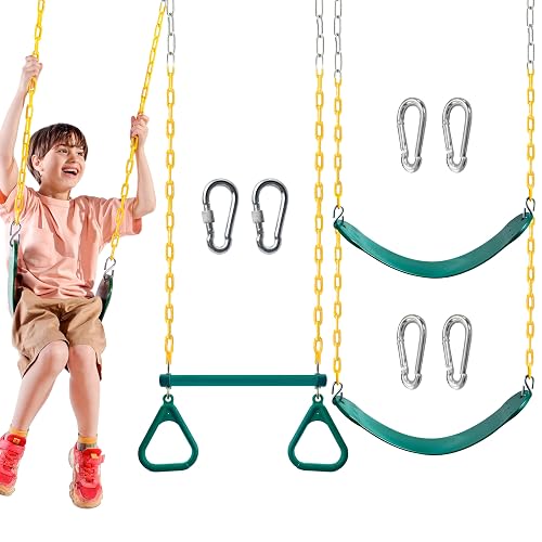 TURFEE 3 Pack Assorted Swing Set, Including 1 Gym Rings