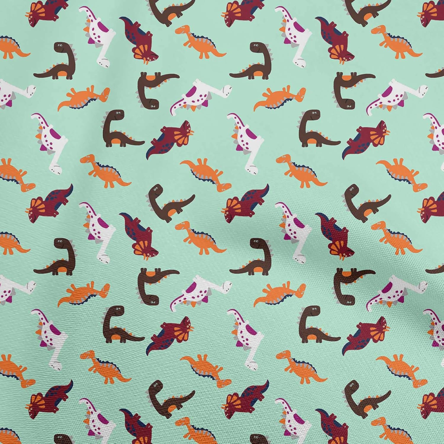 oneOone Cotton Jersey Gray Fabric Colorful Dinosaur Cartoon DIY Clothing Quilting Fabric Print Fabric by Yard 58 Inch Wide