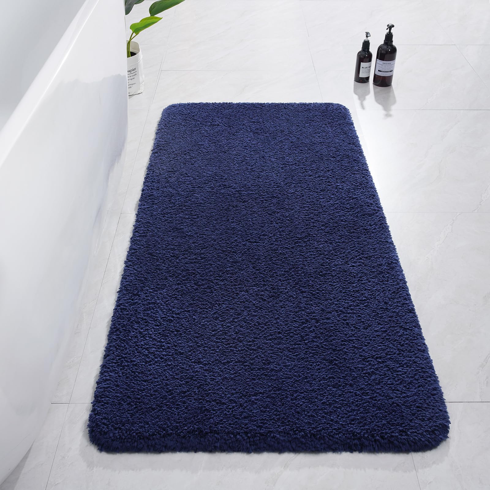 AROGAN Luxury Long Bathroom Runner Rug, 24x48 Inch Thick Soft and Absorbent Microfiber Non Slip Bath Mat, Rubber Backing Quick Dry Rugs Carpets,