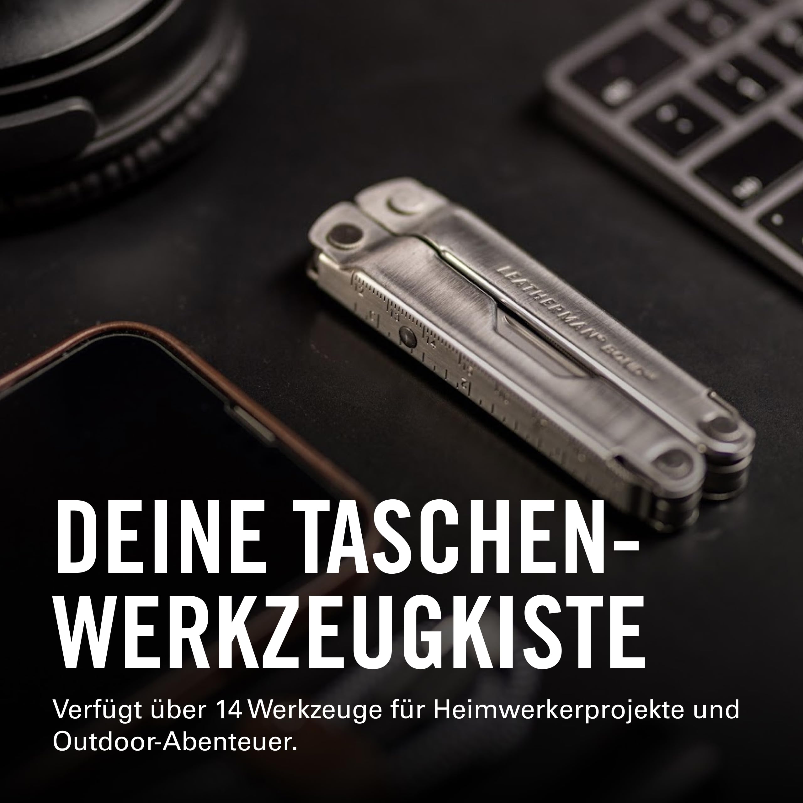 Leatherman Bond Multi-Tool - 14 Werkzeuge für Outdoor & Camping - Edelstahl