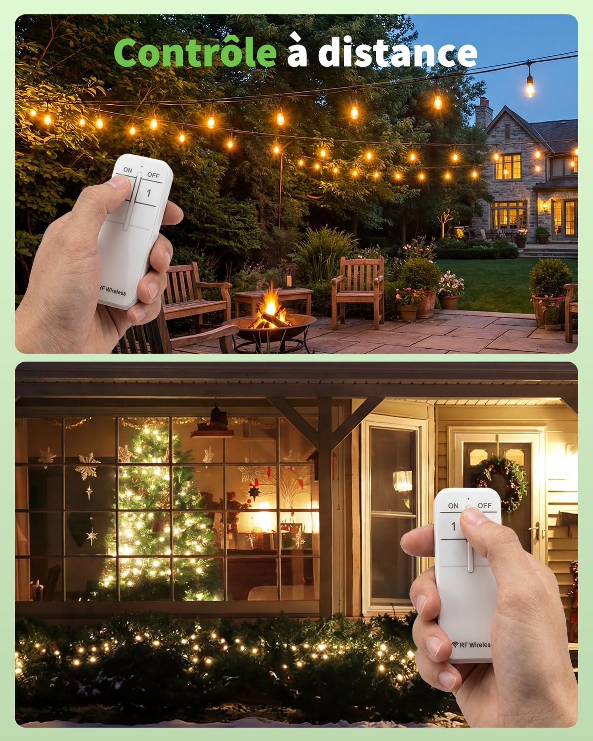 GreenSun Prise Telecommande Sans Fil - 30M 3680W Prise Connectée 16A Interrupteur avec Telecommande RF Smart Plug pour Lampe et Électroménager