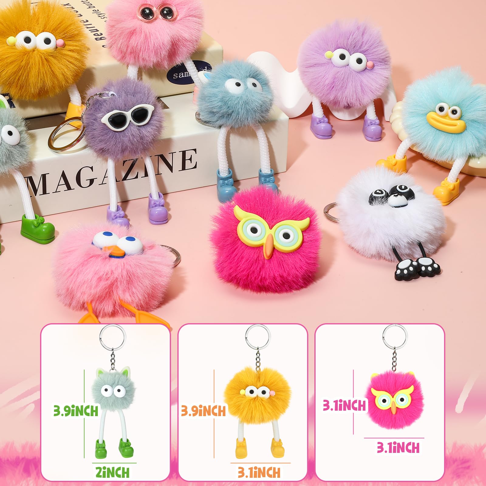 Amazon.co.jp: ZZLWAN かわいいぬいぐるみキーホルダー 24個パック