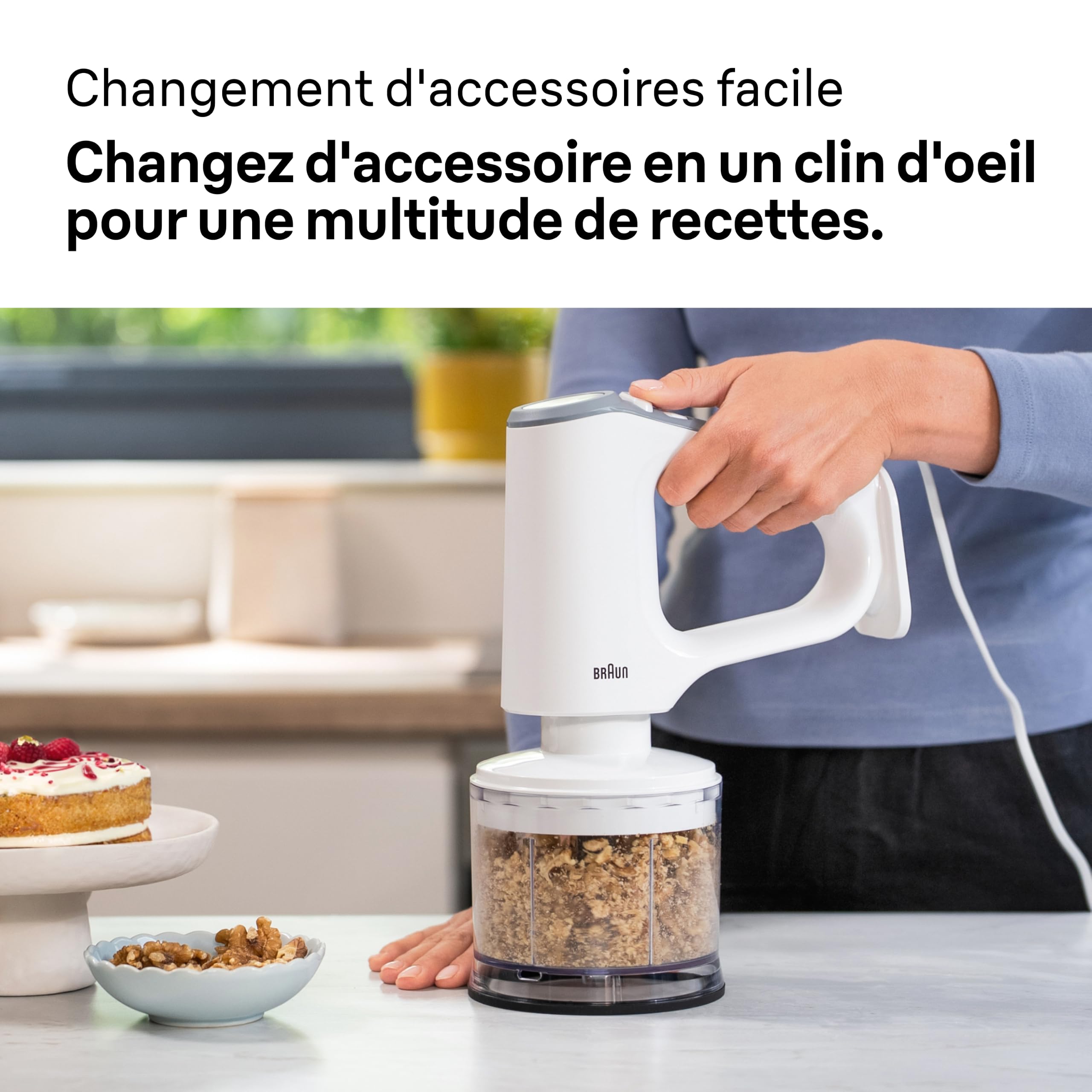 Braun MultiMix 3 - Batteur Electrique avec 4 Accessoires, 550W, Blanc