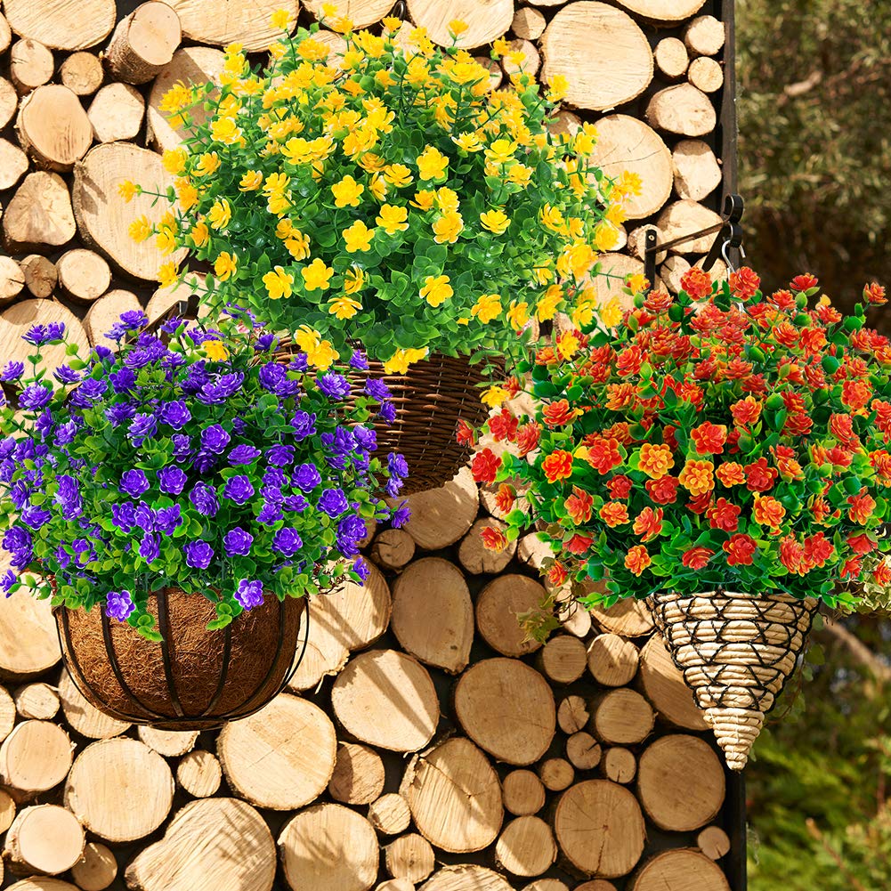 Awtlife Lot De 15 Bouquets De Fleurs Artificielles Pour Extérieur - Résistantes Aux UV