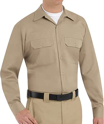 Red Kap Men's Utility Uniform Shirt, Khaki, Large