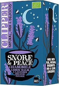 クリッパー ティー オーガニック スノア＆ピース 20P ティーバッグ、ハーブティー、睡眠サポート、カフェインフリー、イギリス産、ナチュラル、プレミアムティー、個包装