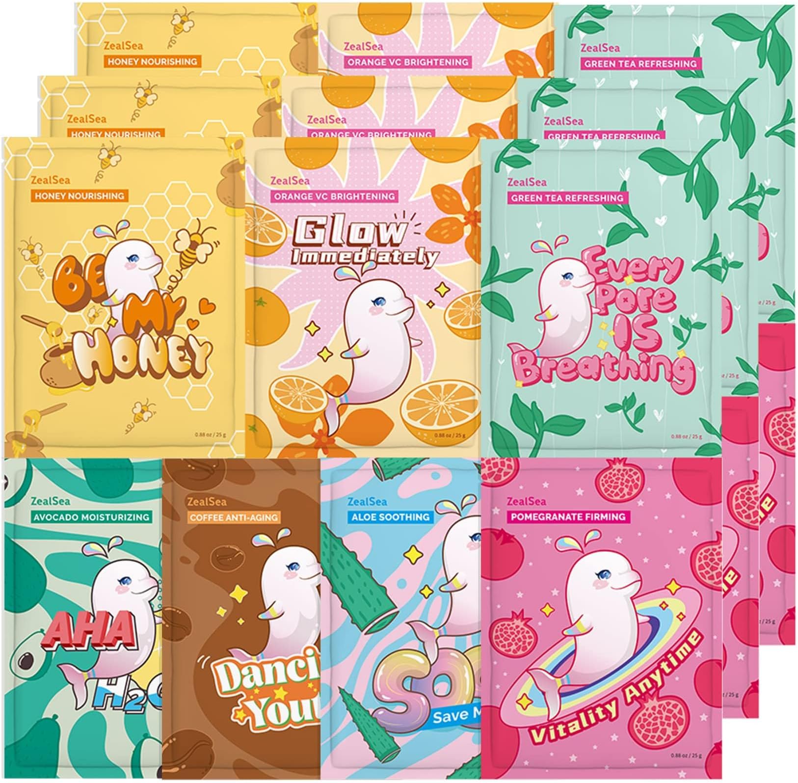 Sheet Mask Face Mask Skin Care (Pack of 21) Beauty Facial Mask Kids Spa Face Mask Birthday Party gifts Women, kids Girls Skincare - Hydrate, Brighten, Moisturize,Soothe for All Skin Types