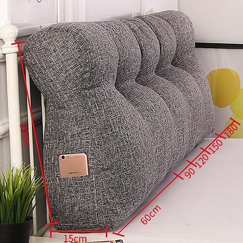 Miniatura 7 de Cojín triangular grande para cabecero de lectura, almohada para reposo en cama, respaldo triangular, respaldo de forro polar para dormitorio, sofá