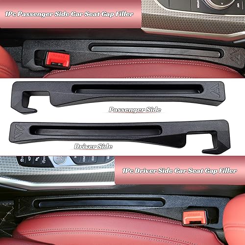 Miniatura 8 de Fonowka Llenador de espacio para asiento de automóvil con organizador para consola lateral de teléfono celular, enchufe bloqueador de huecos, ajuste