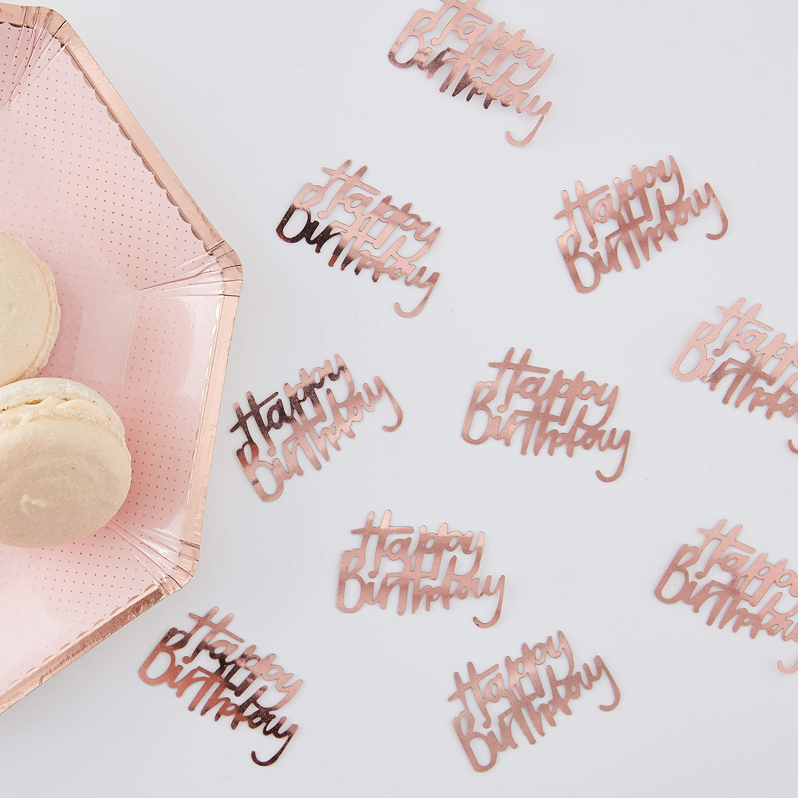 Ginger Ray Rose Gold Happy Birthday Sequin Table Confetti Party Decoration x 14g - Ditsy Floral
