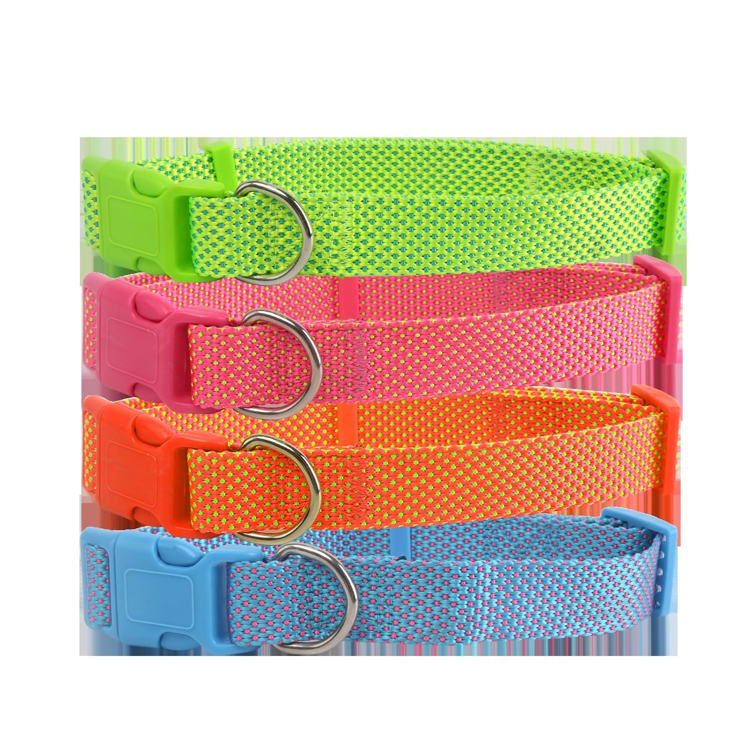 Adjustable Waterproof Nylon Collar with Safety Clip and Reflective; Ideal for Walks, Training and Pet Safety.