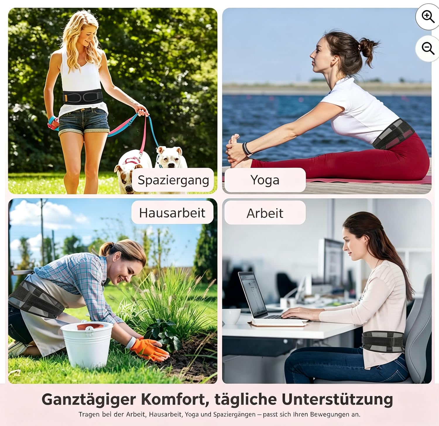 cybryeh Ultra-atmungsaktive und dünne Rückenstütze bei Rückenschmerzen im unteren Rücken – leichter, verstellbarer Rückenstützgürtel für Damen und Herren