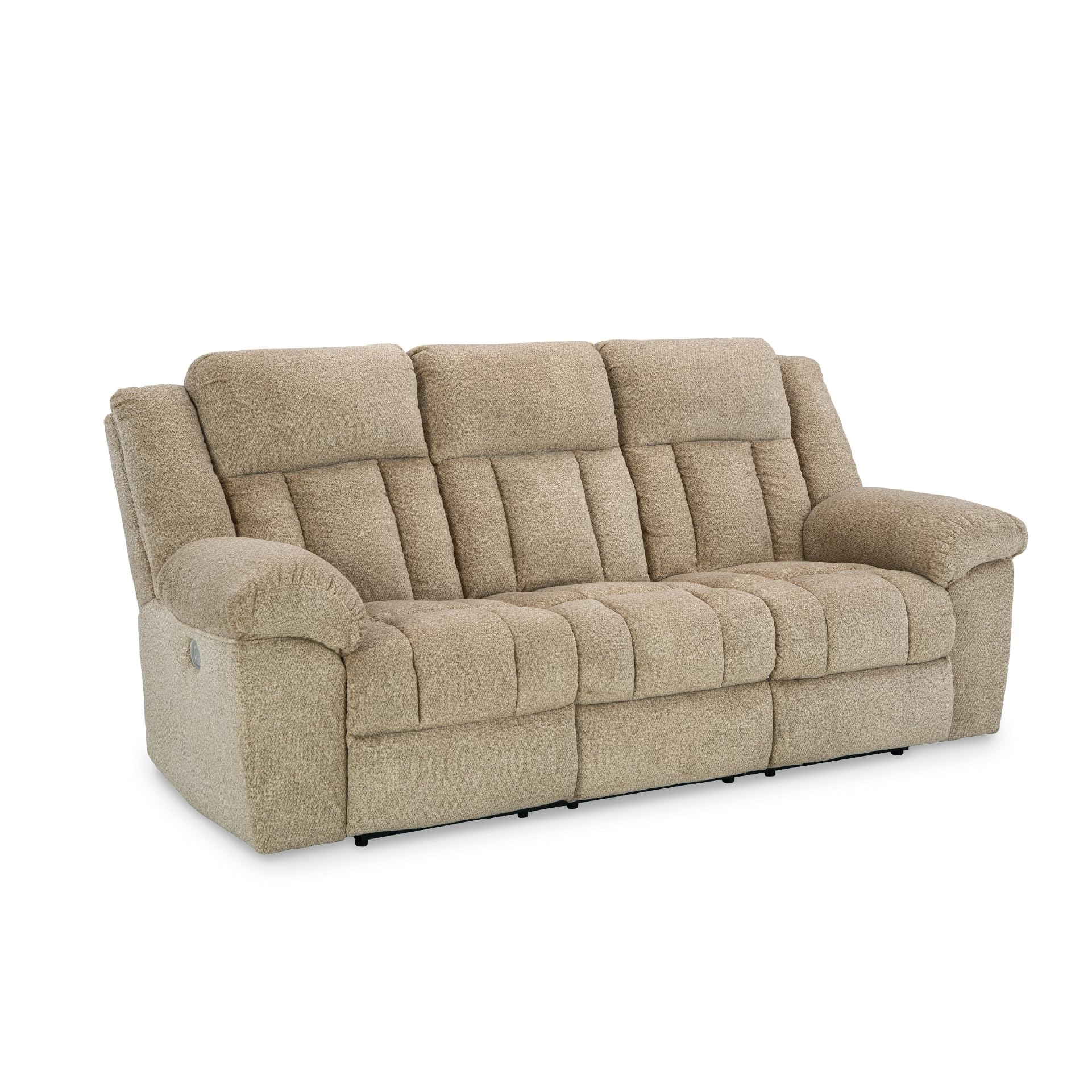 Signature Design by Ashley Tip-Off Classic Wall Hugger Power Reclining Sofa with Adjustable Headrest and USB Ports Light