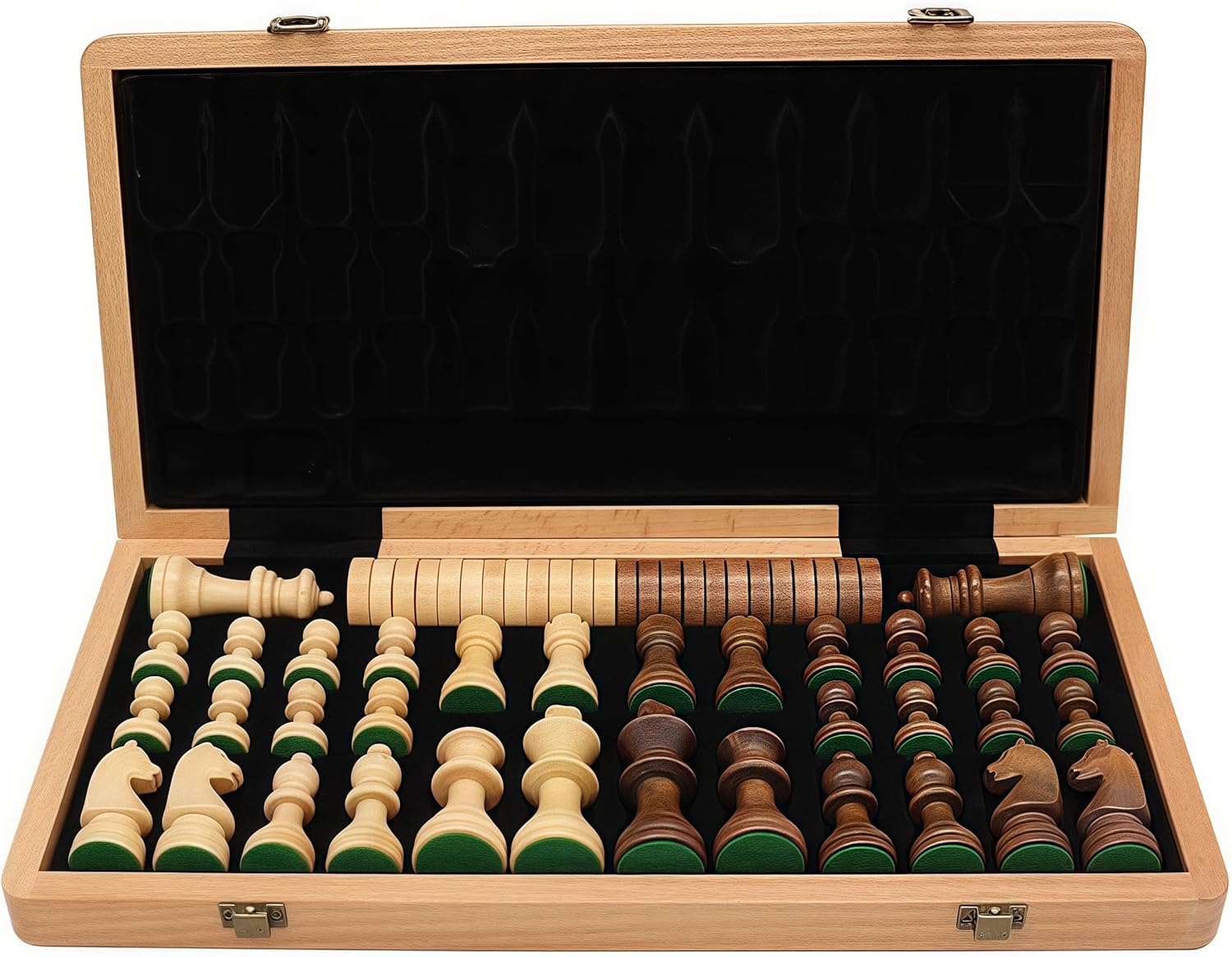 Top Natural Wood Chess Set - Travel Games Sets with Board Games Gift, Chess Gifts & Pieces